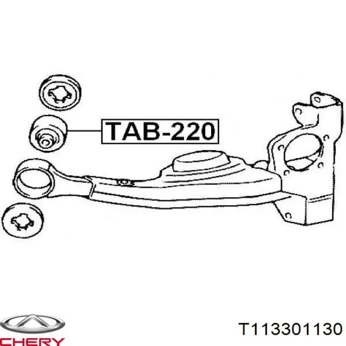 T113301130 Chery Сайлентблок заднего продольного рычага