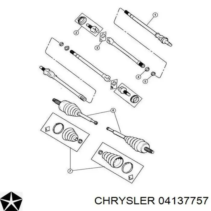 Крестовина полуоси передней Chrysler 04137757 цена, от 19.26 USD