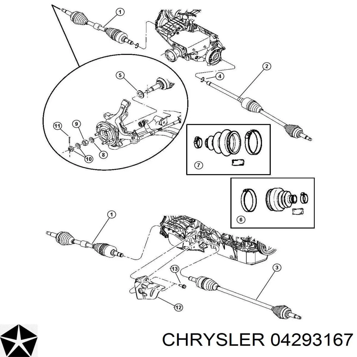 04293167 Chrysler гайка ступицы передней