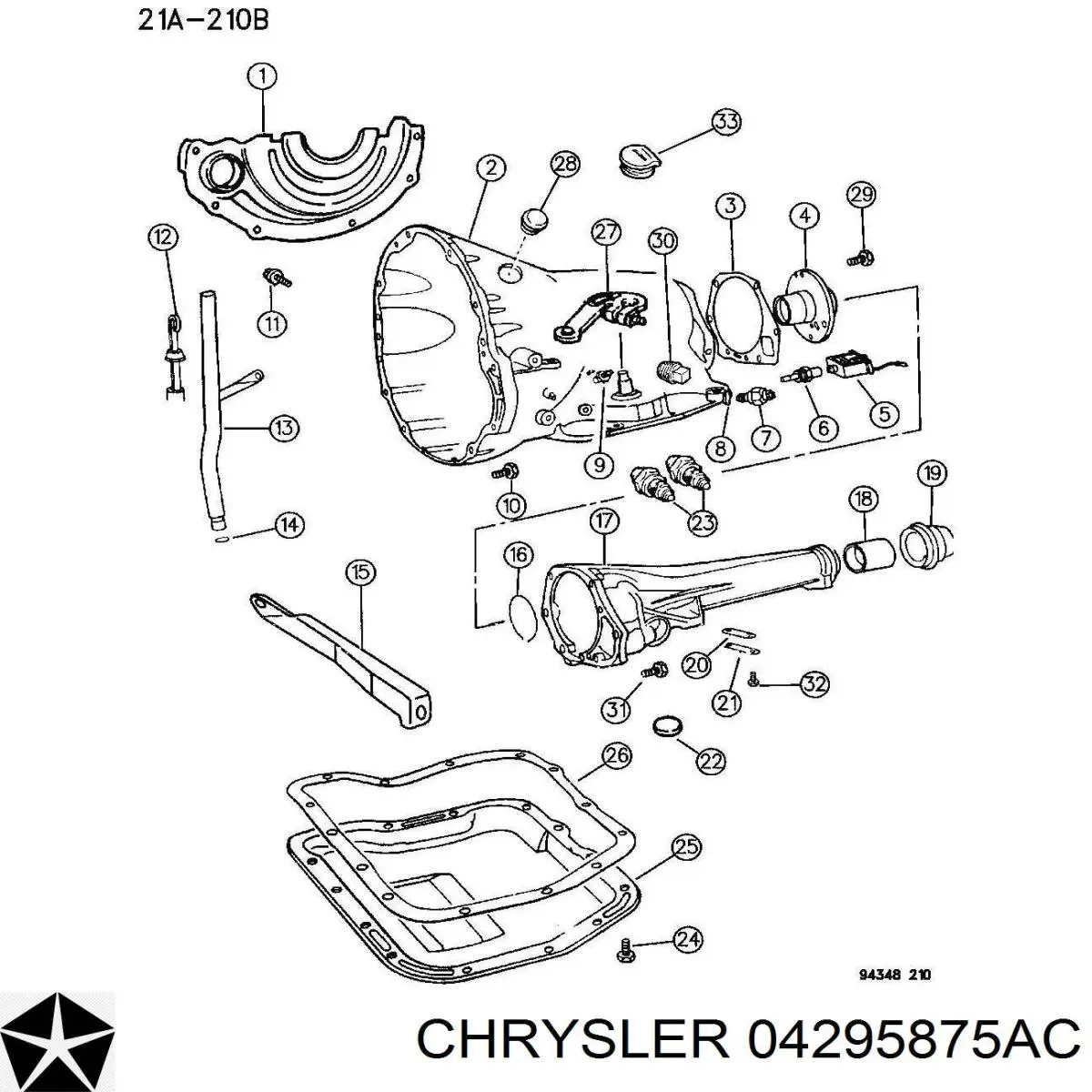 Купить 04295875AC Chrysler Прокладка поддона АКПП/МКПП