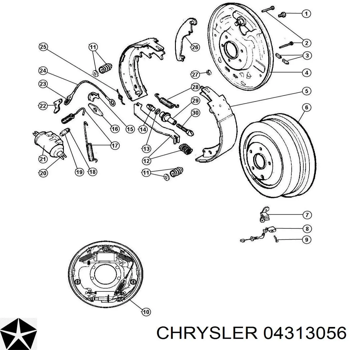 Рабочий тормозной цилиндр Chrysler 04313056 цена, от 11.78 USD