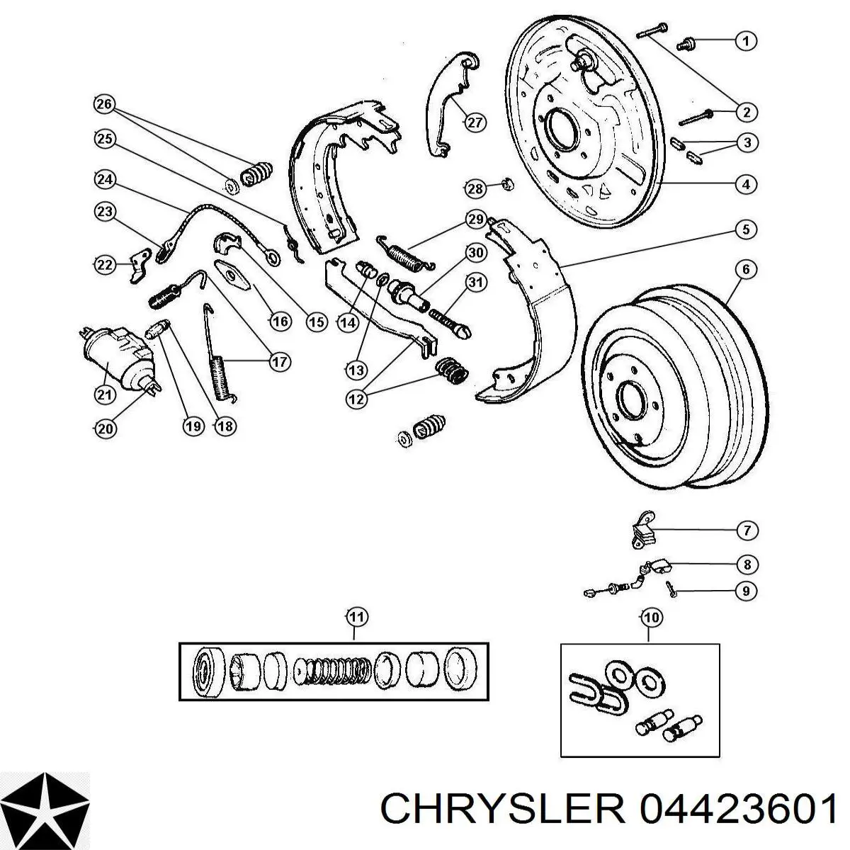 Купить 04423601 Chrysler Цилиндр тормозной колесный