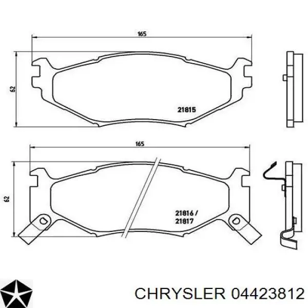 Колодки Chrysler 04423812 цена, от 36.90 USD