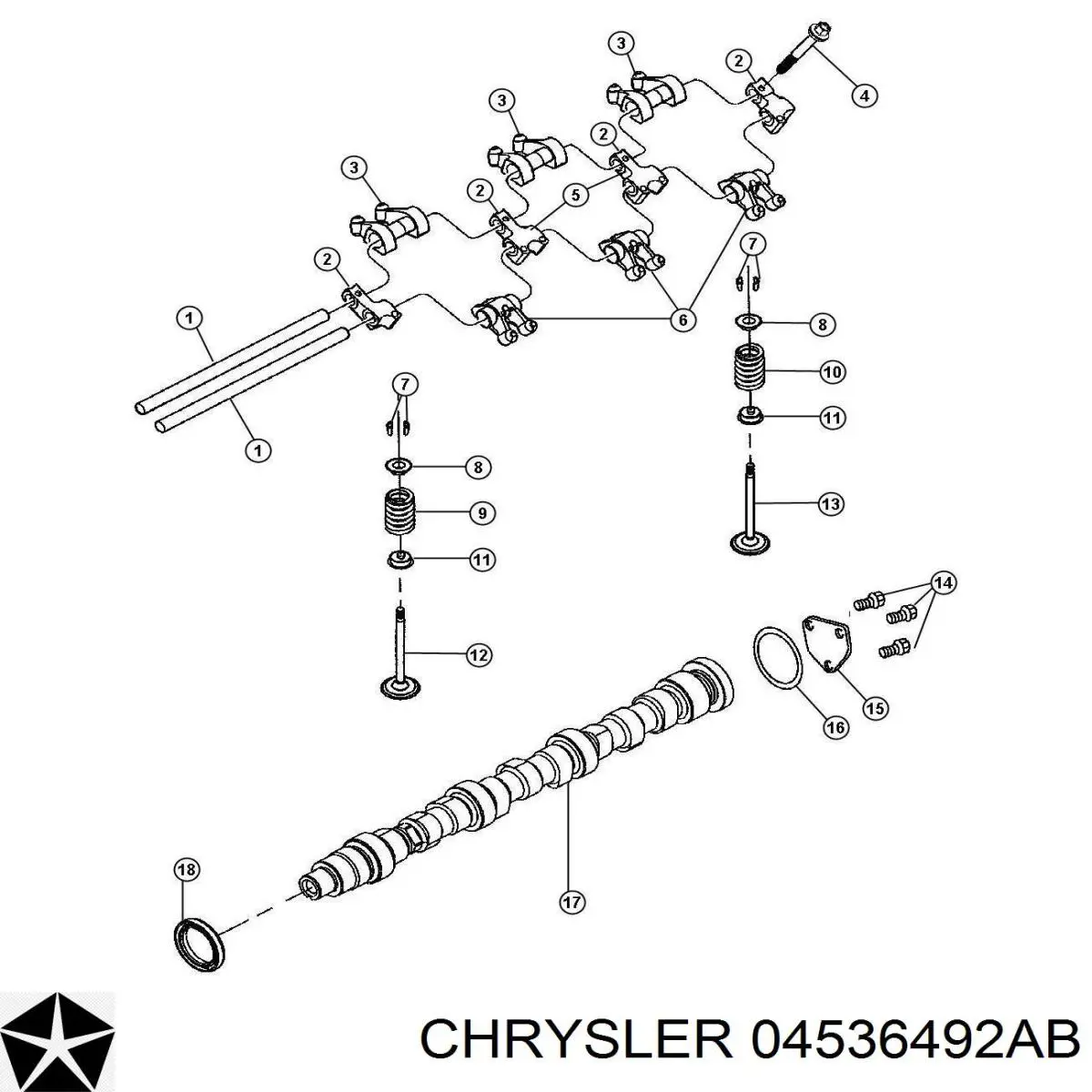 04536492AB Chrysler сальник распредвала двигателя задний