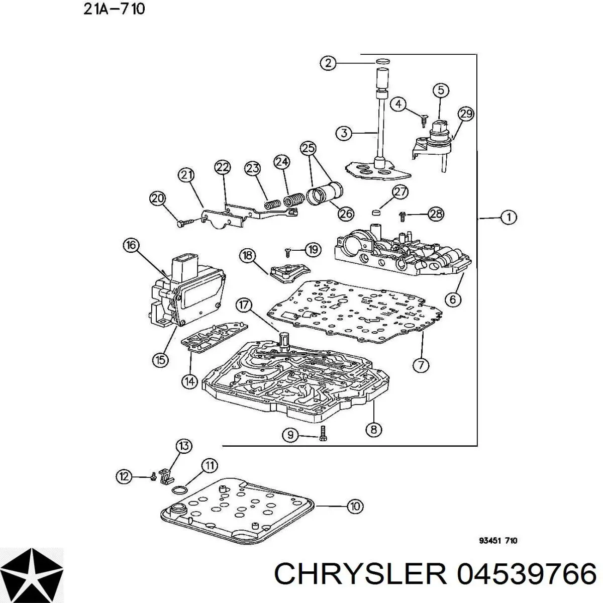 04539766 Chrysler unidade de válvulas da caixa automática de mudança