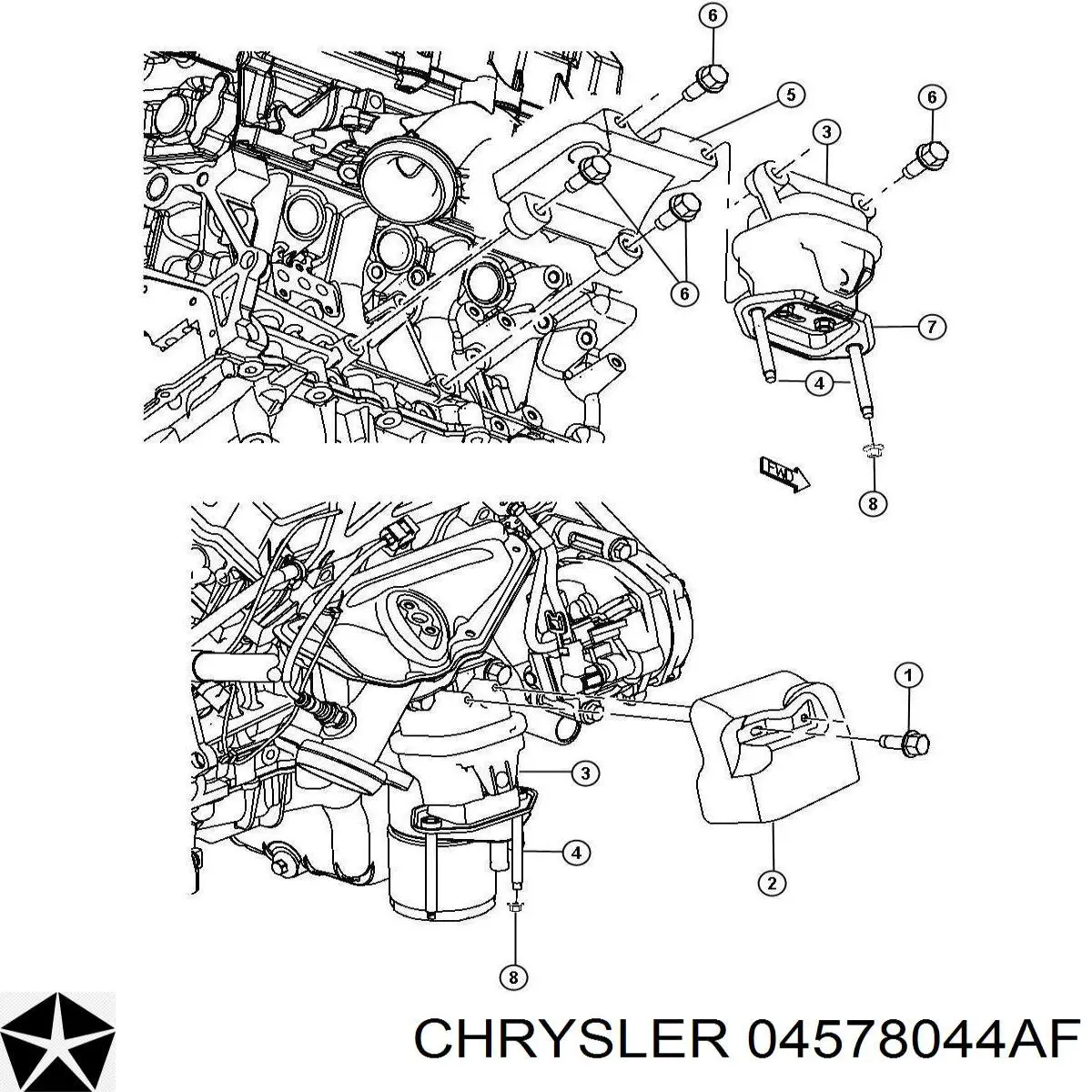 Подушка двигателя передняя на Крайслер 300 C (Chrysler 300)