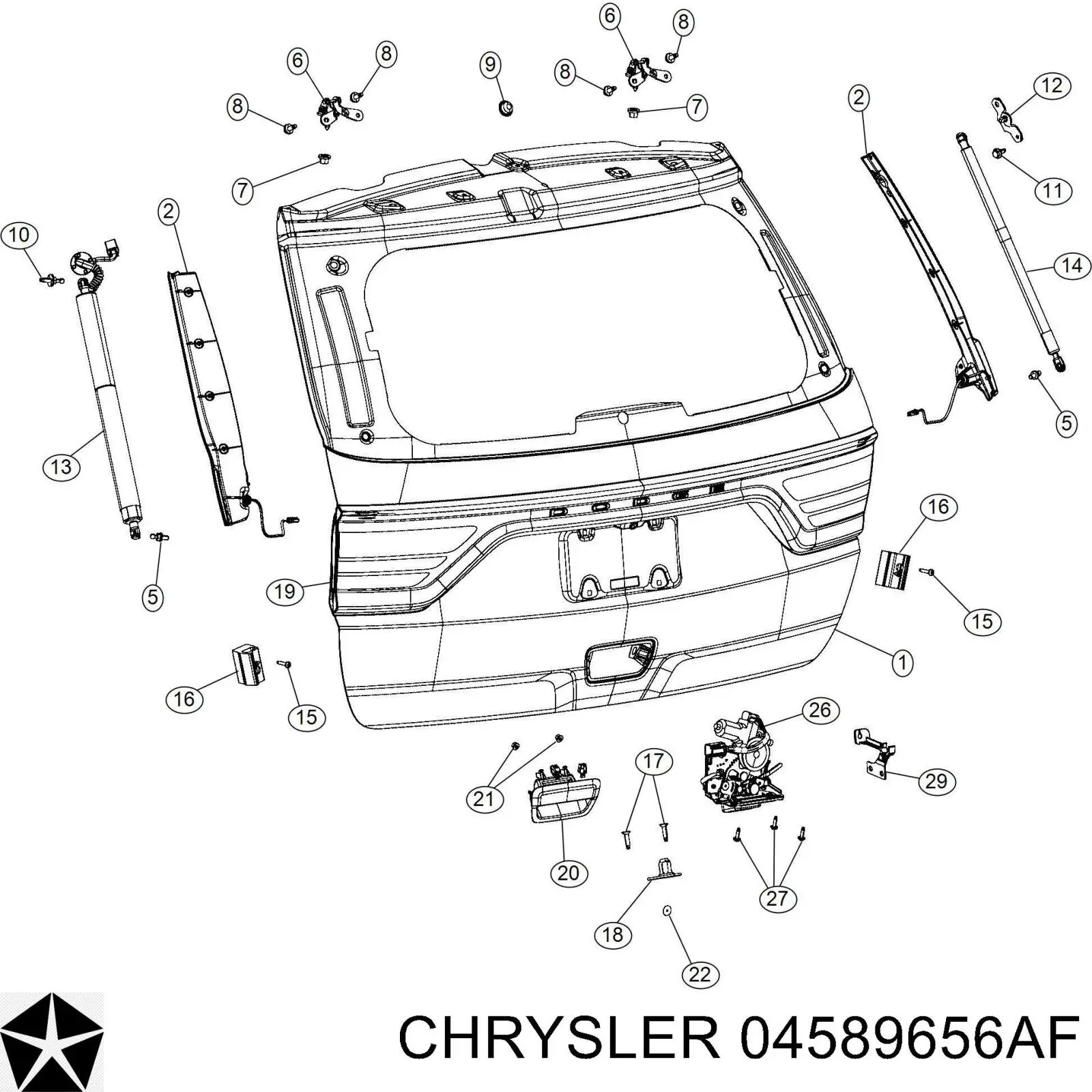Купить 4589656AB Chrysler Замок задней двери