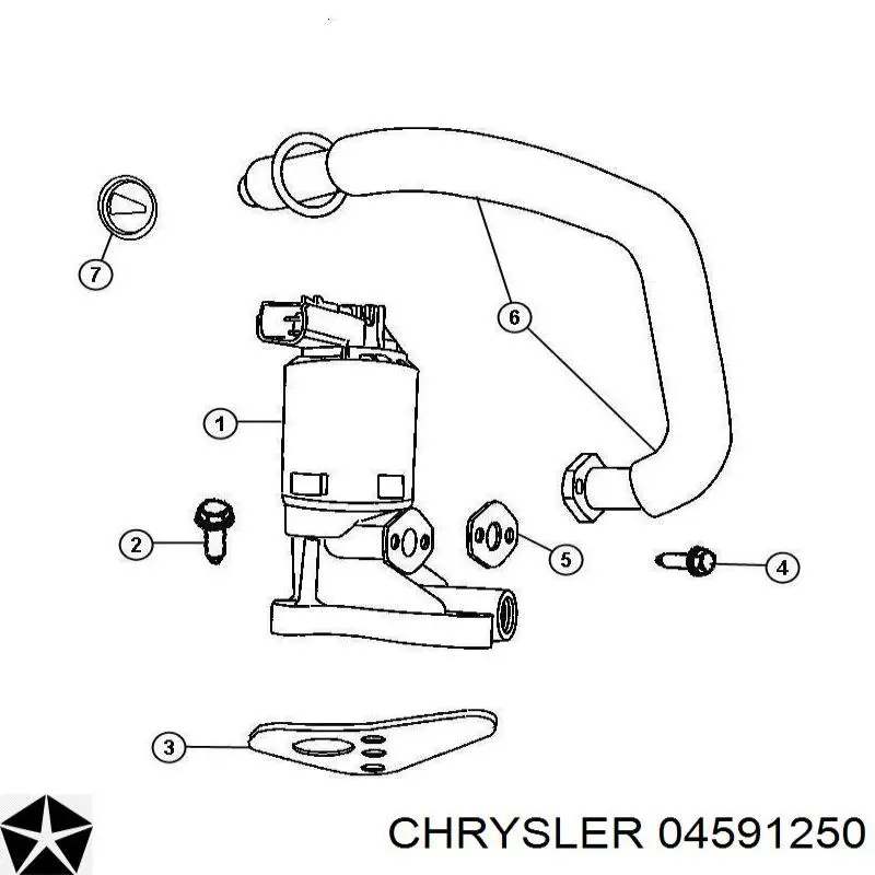 04591250 Chrysler vedante de válvula egr de recirculação