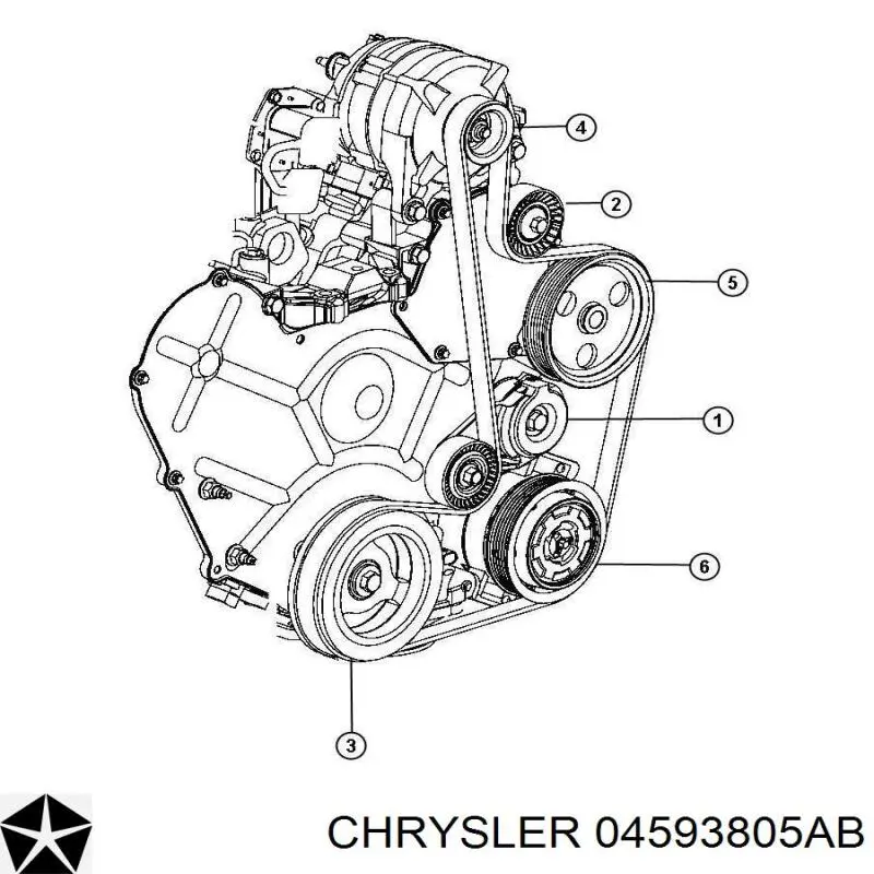 Купить 04593805AB Chrysler Натяжитель приводного ремня