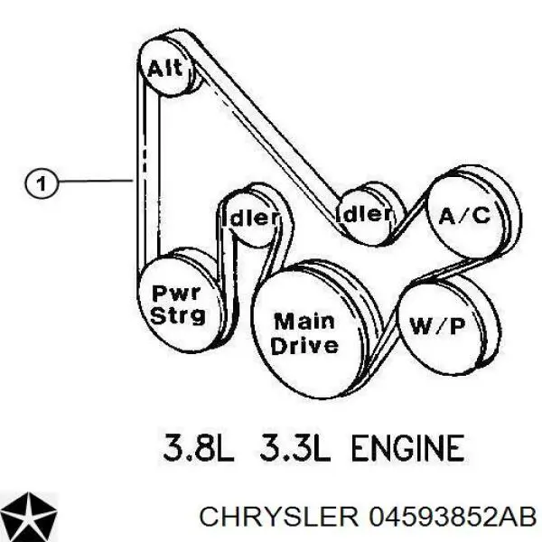 04593852AB Chrysler Поликлиновый ремень