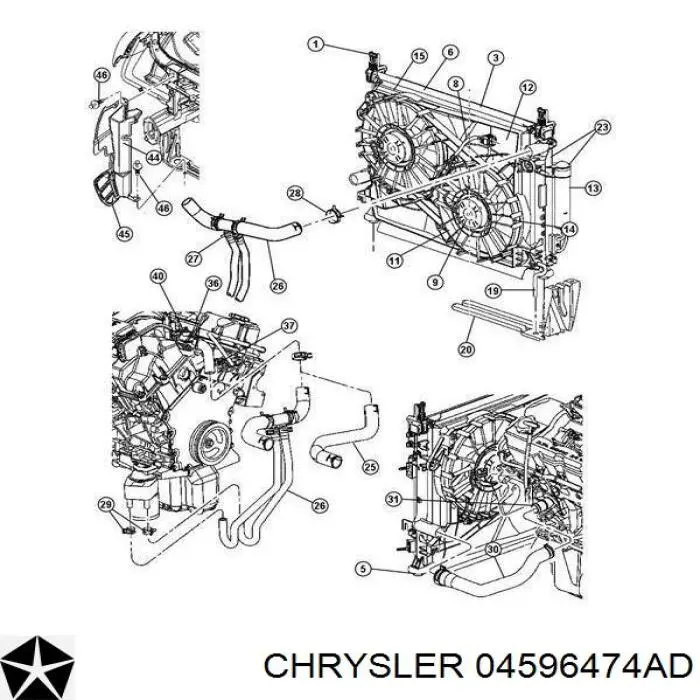 Кронштейн радиатора верхний на Chrysler 300 C 
