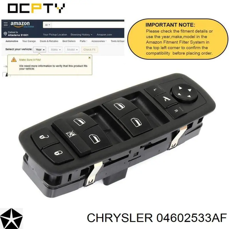 Купить 4602533AF Chrysler Кнопки переднего левого стеклоподъёмника