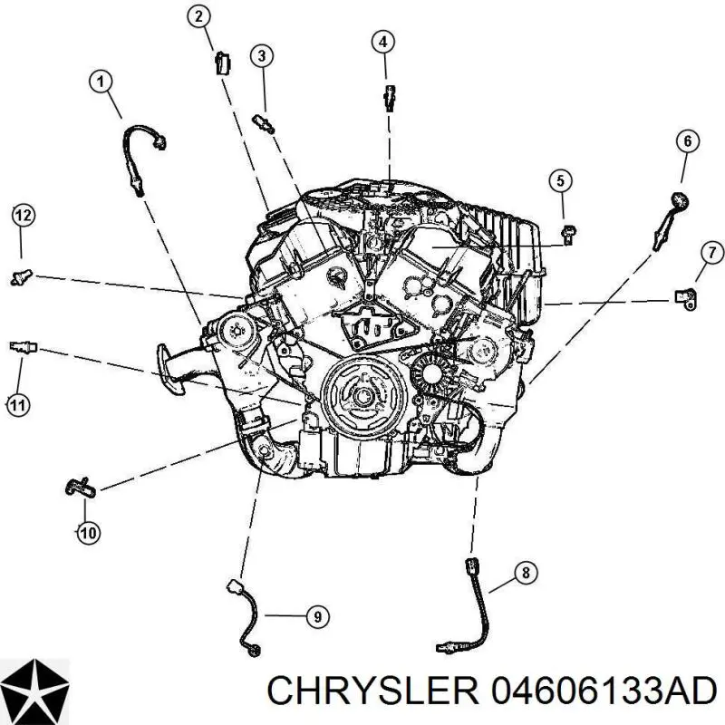 04606133AD Chrysler лямбда-зонд, датчик кислорода до катализатора