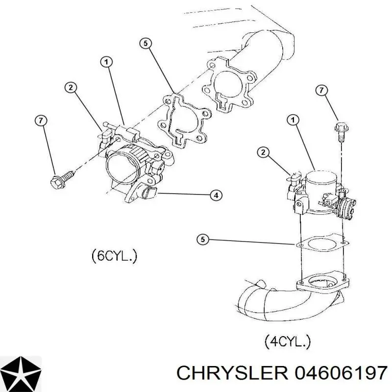 04606197 Chrysler датчик положения дроссельной заслонки (потенциометр)