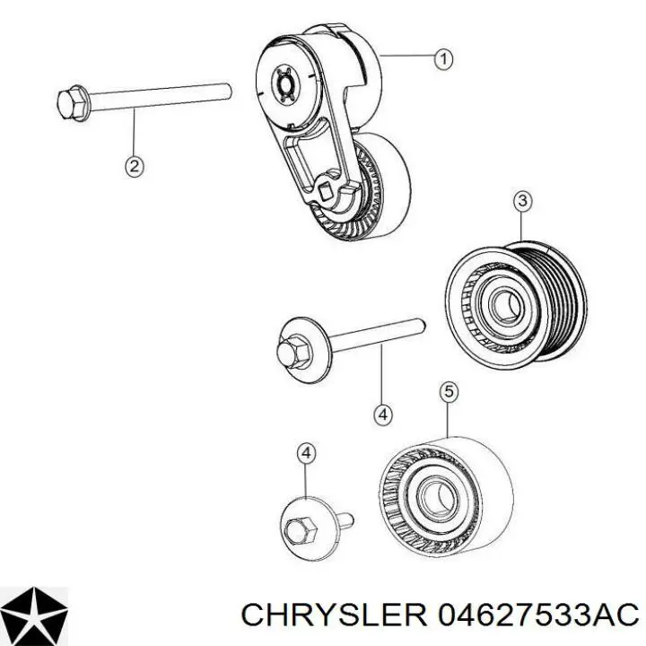 04627533AC Chrysler reguladora de tensão da correia de transmissão