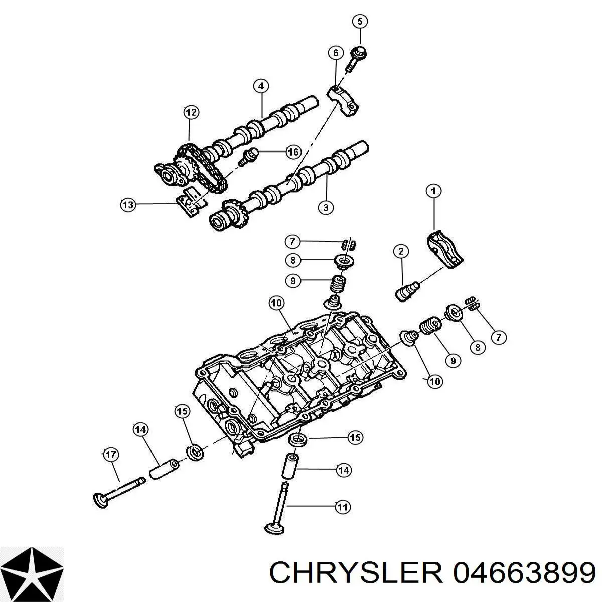 Клапан впускной на Chrysler Sebring JR