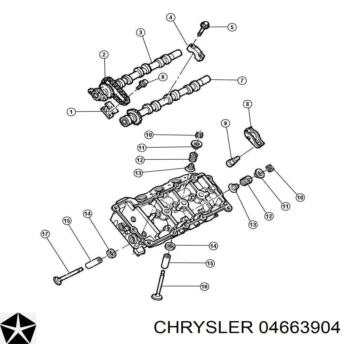 04663904 Chrysler сальник клапана (маслосъемный, впуск/выпуск)