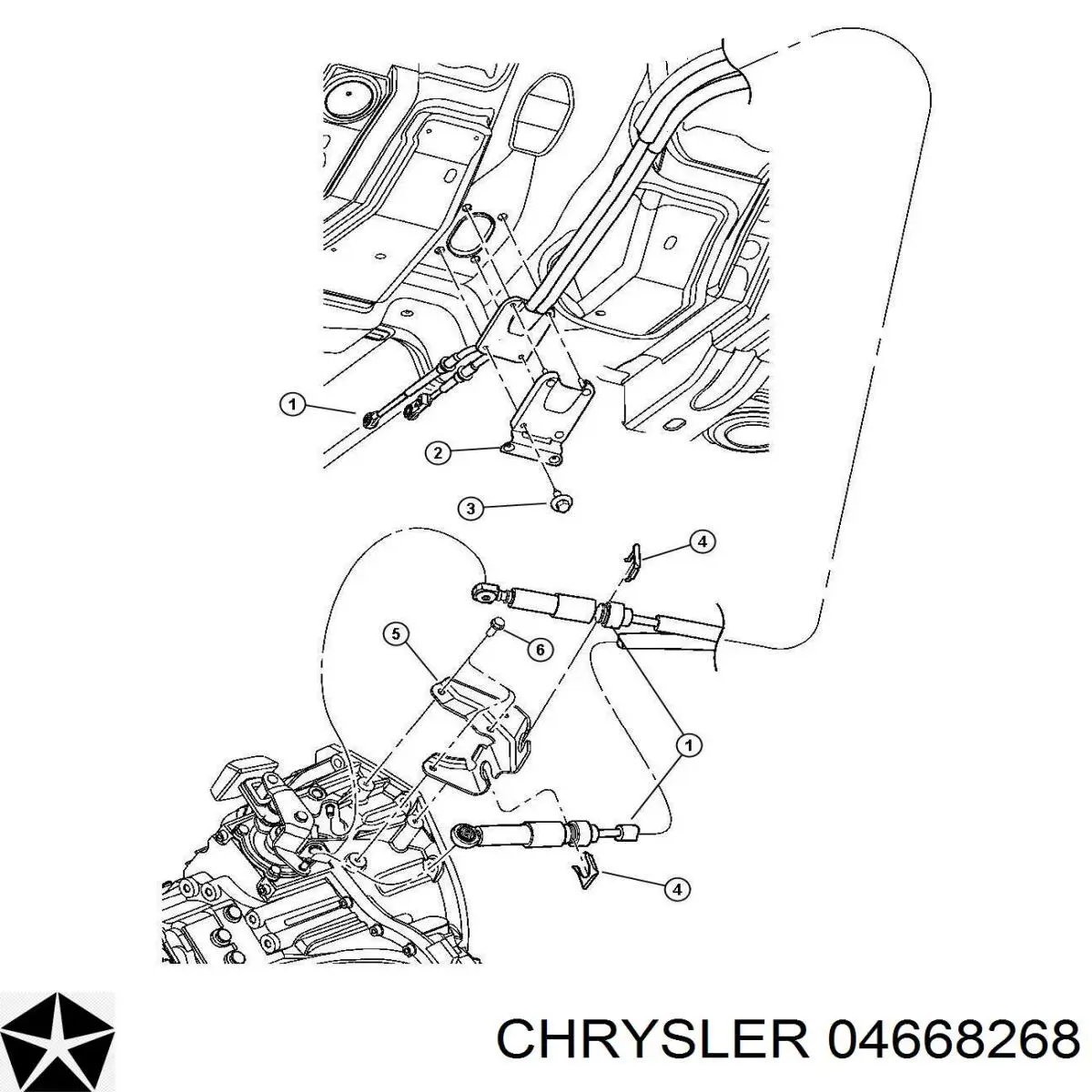 Трос КПП Chrysler 04668268 цена, от 31.81 USD