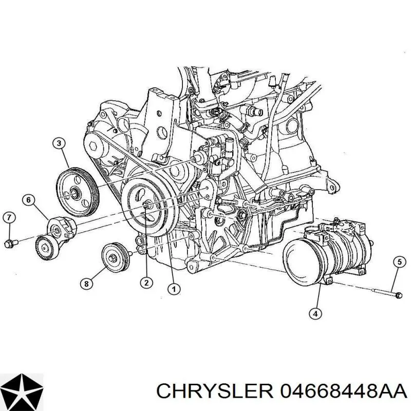 Шкив насоса ГУР 04668448AA Chrysler