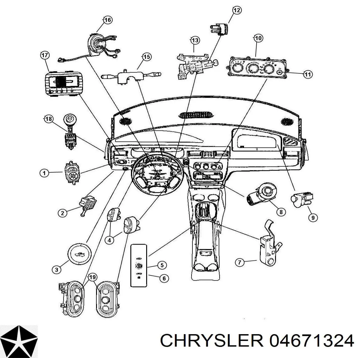 Корпус замка зажигания на Chrysler Cirrus LXI 