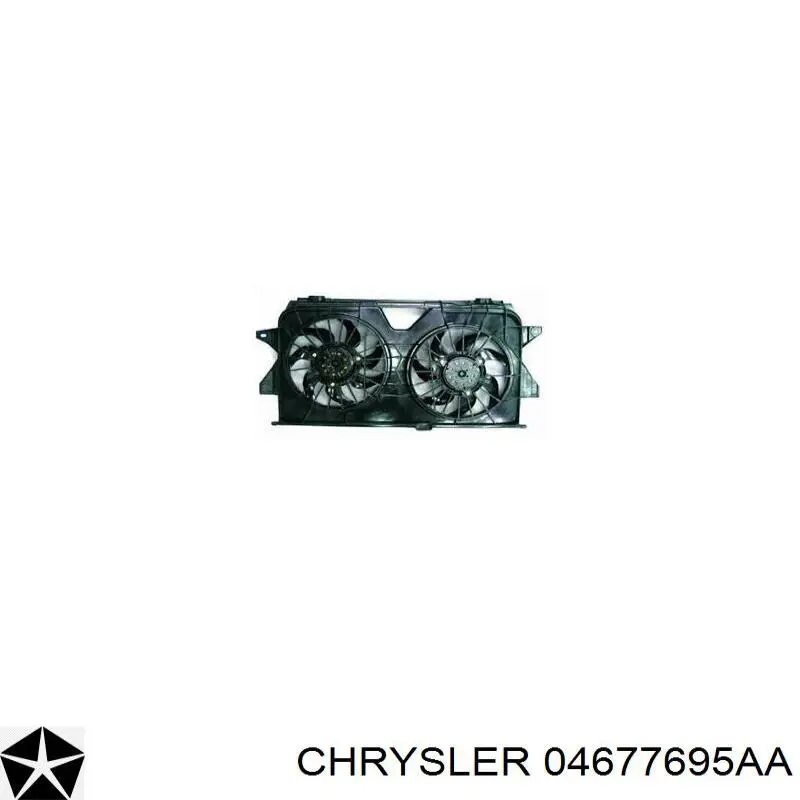 Купить 04677695AA Chrysler Электровентилятор охлаждения в сборе (мотор+крыльчатка)