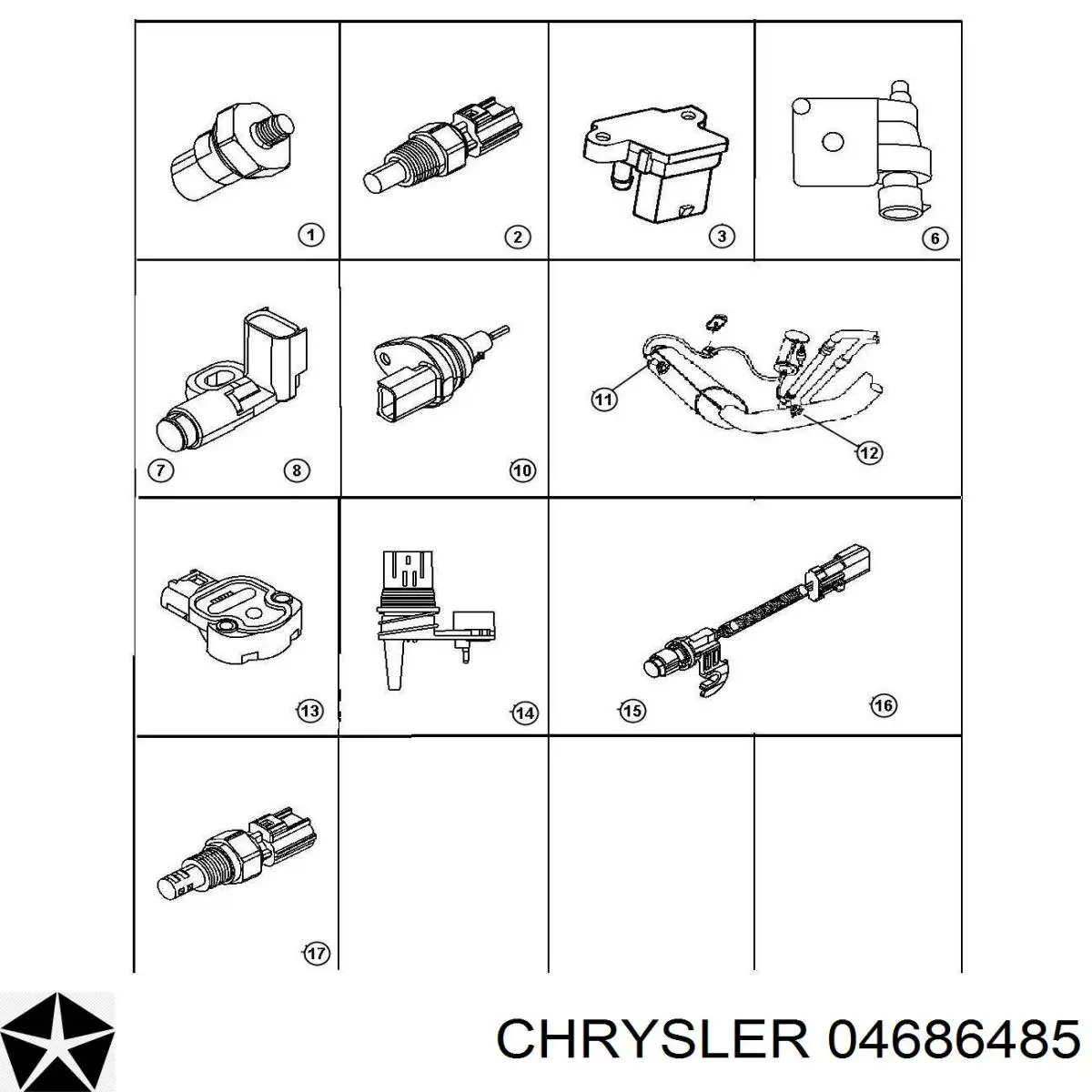 04686485 Chrysler датчик давления во впускном коллекторе, map