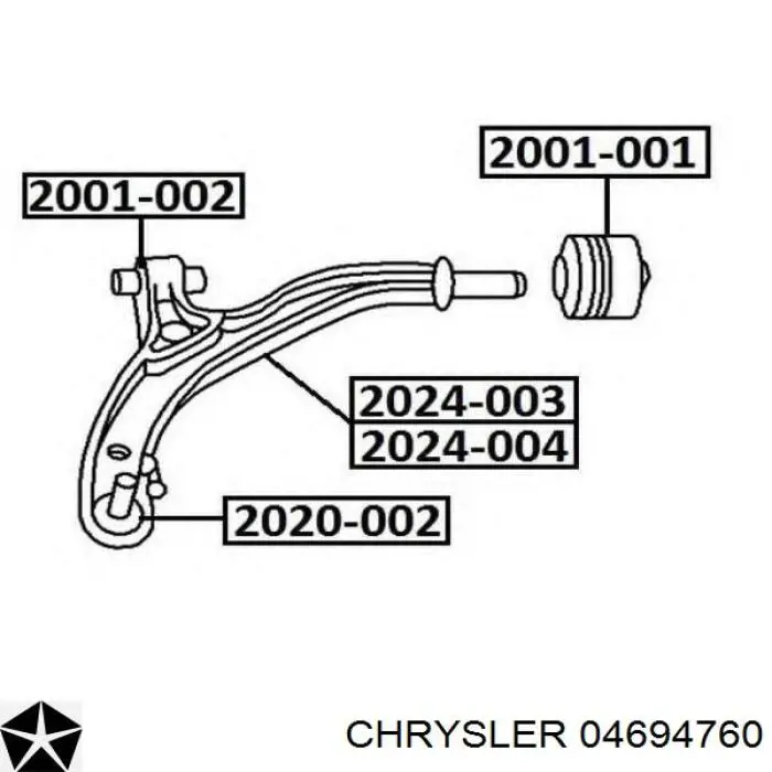 Правый рычаг передней нижней подвески Chrysler 04694760 цена, от 80.74 USD