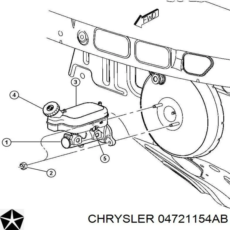 04721154AB Chrysler Цилиндр тормозной, главный