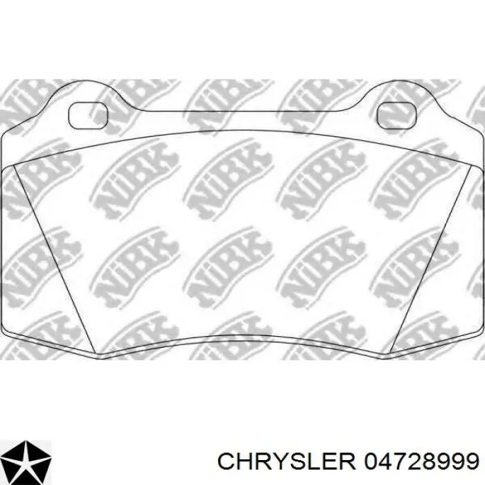 Передние тормозные колодки 04728999 Chrysler