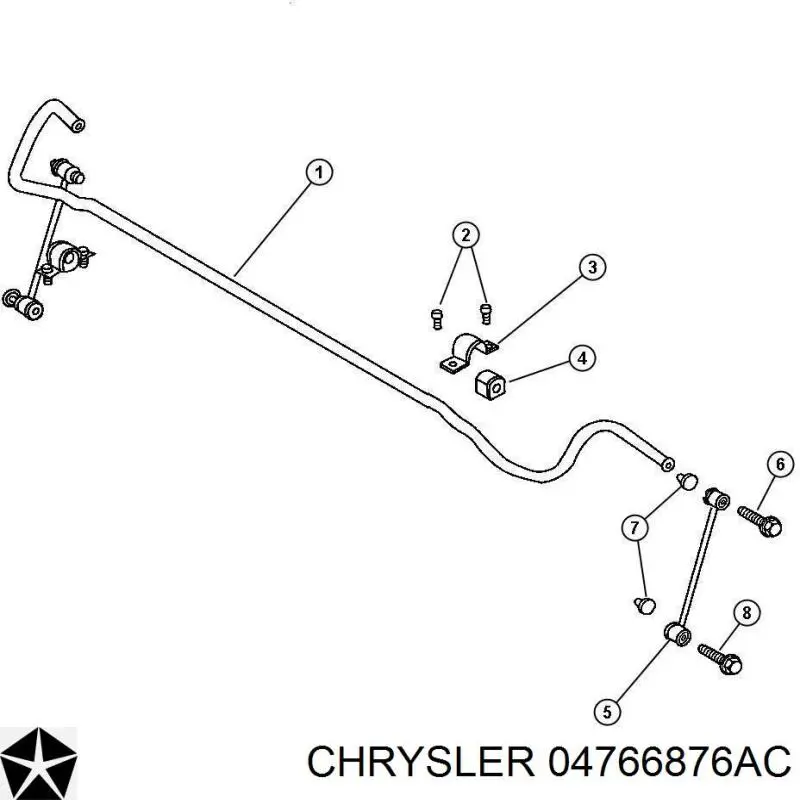 4766876AB Chrysler втулка стабилизатора заднего