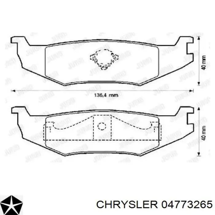 04773265 Chrysler колодки тормозные задние дисковые