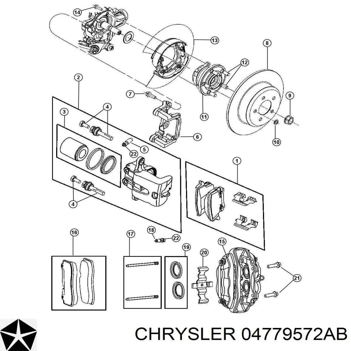Ступицы задних колес Chrysler 04779572AB цена, от 43.21 USD