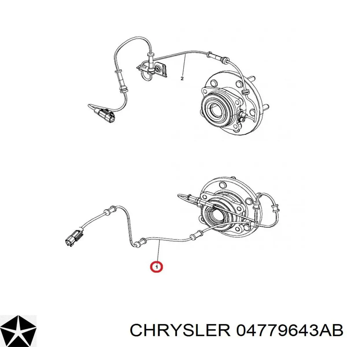 04779643AB Chrysler sensor abs traseiro esquerdo