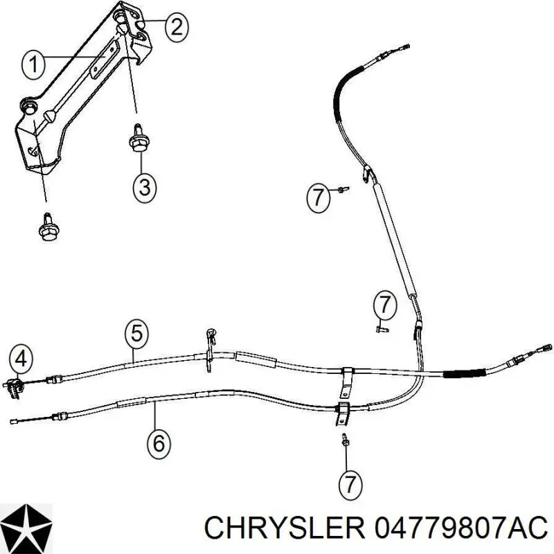 Задний правый трос ручника 04779807AC Chrysler