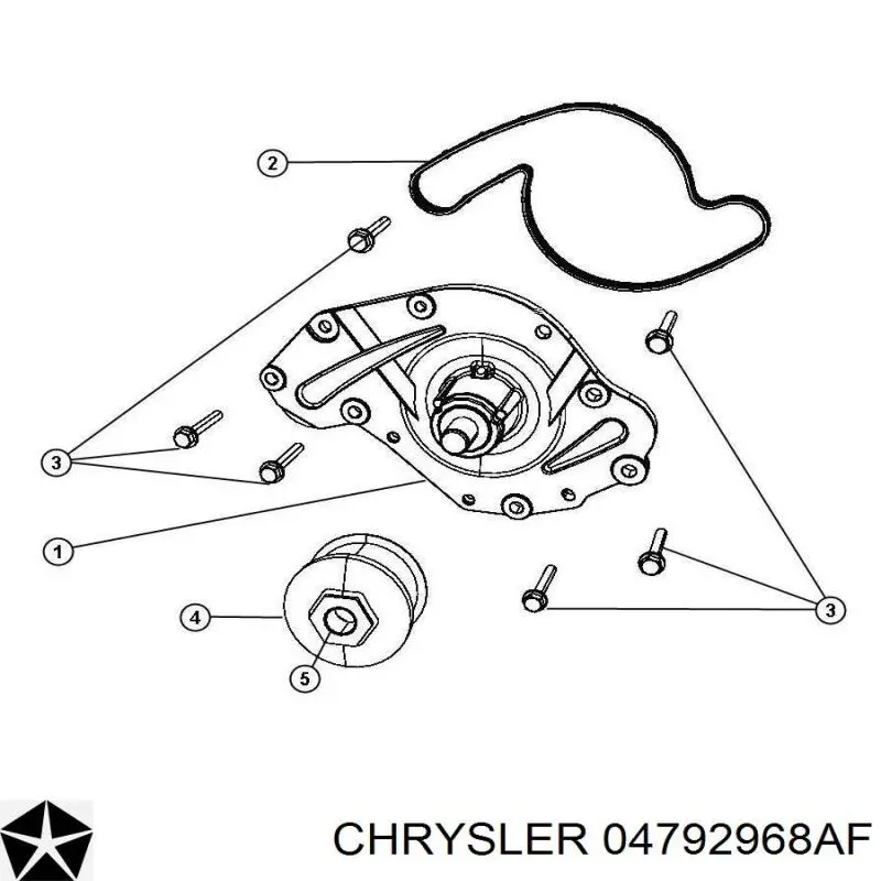 Помпа охлаждения Chrysler 04792968AF цена, от 49.86 USD