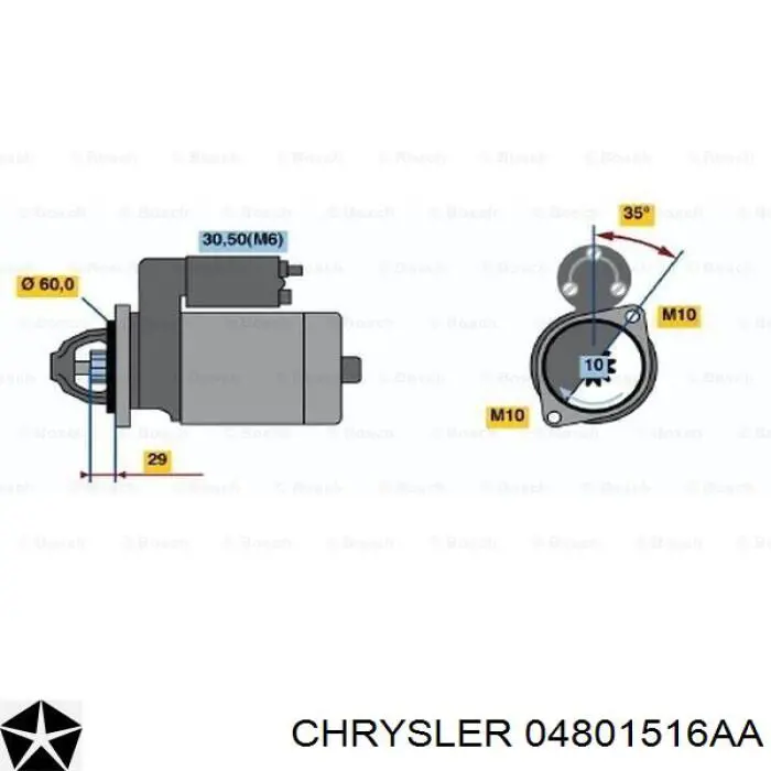 Стартер Chrysler 04801516AA цена, от 76.02 USD