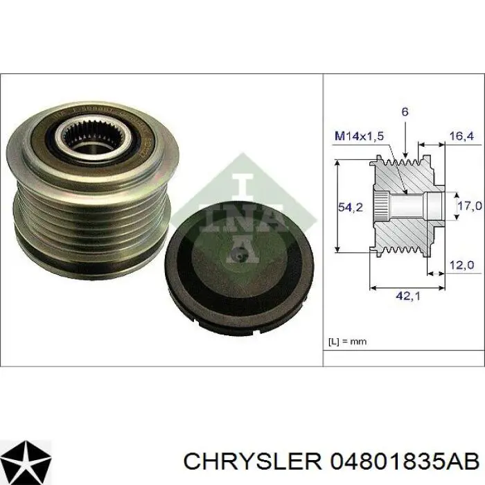 04801835AD Chrysler Генератор автомобильный