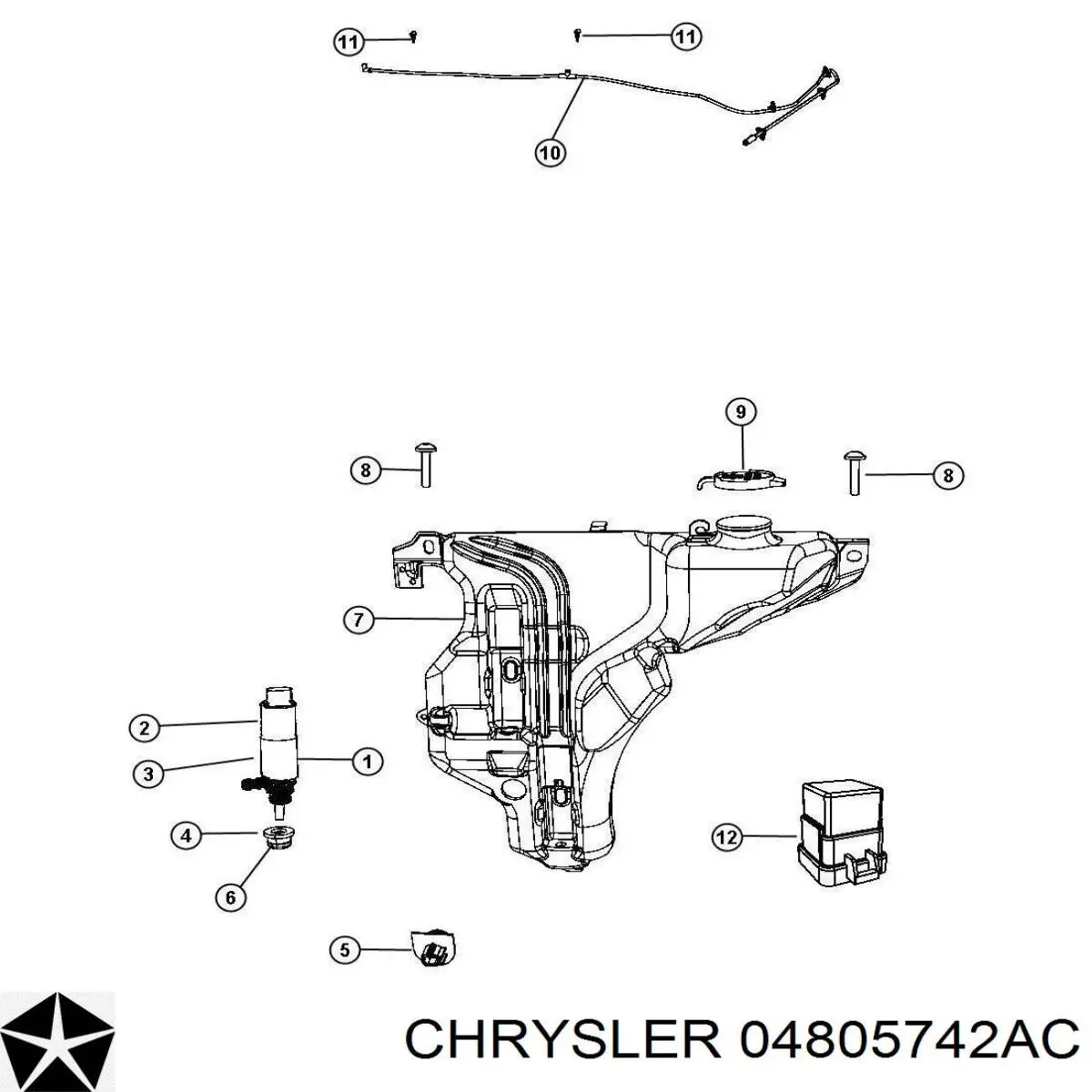 Форсунка омывателя 04805742AB Chrysler