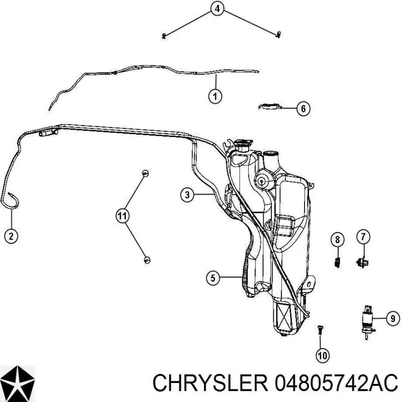 Купить 04805742AB Chrysler Сопло омывателя лобового стекла