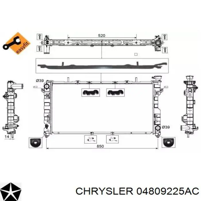 Радиатор 04809225AC Chrysler