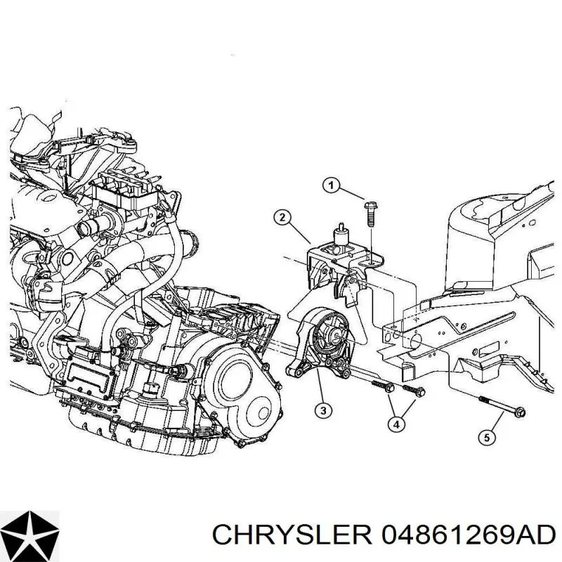 04861269AD Chrysler подушка трансмиссии (опора коробки передач)