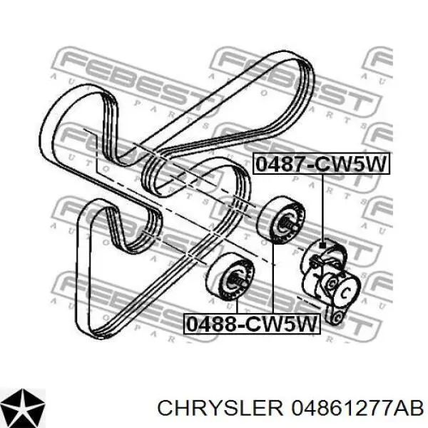 04861277AB Chrysler Натяжитель клинового ремня
