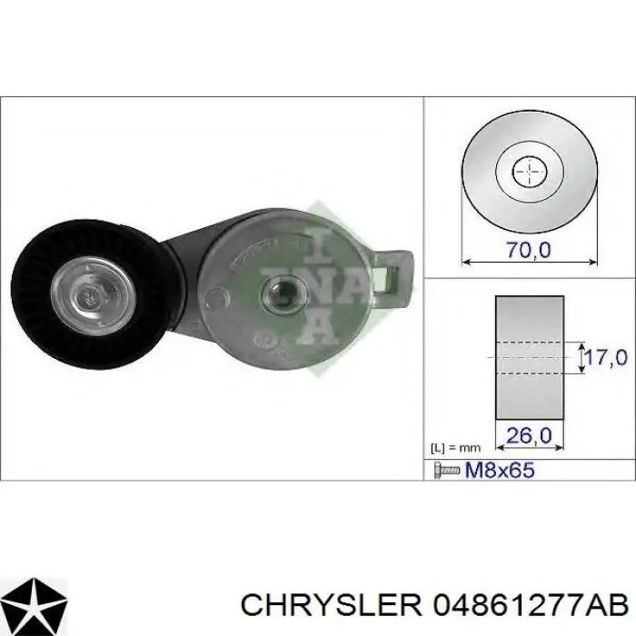 Роликовий модуль натяжителя ремня Chrysler 04861277AB цена, от 53.29 USD