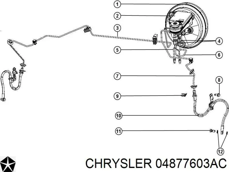 Шланг тормозной передний, левый Chrysler 04877603AC цена, от 11.52 USD