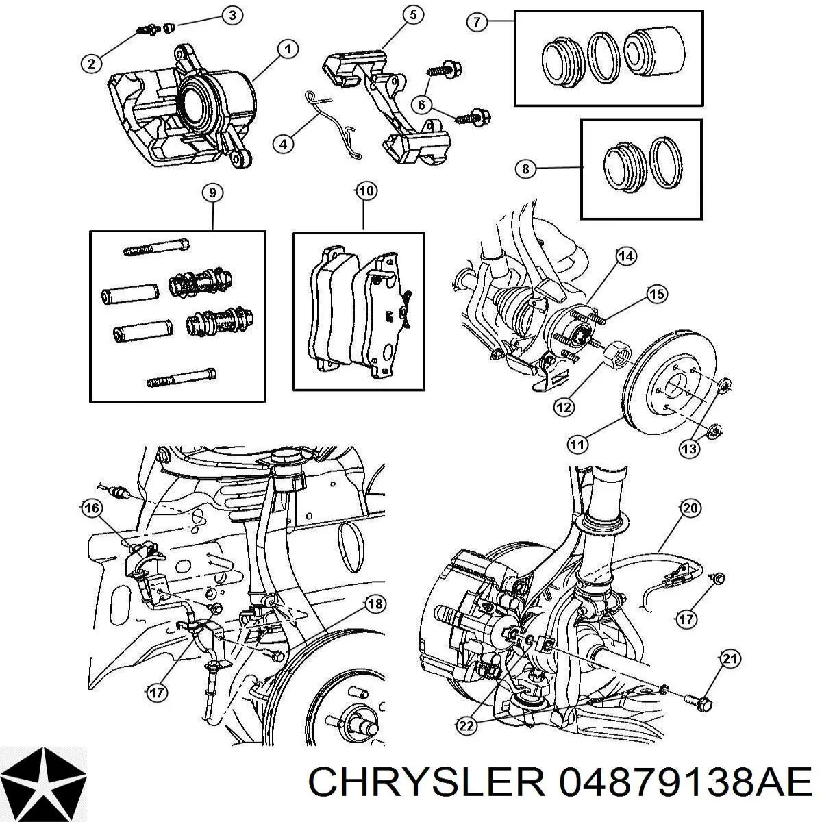 Передние тормозные диски 04879138AE Chrysler