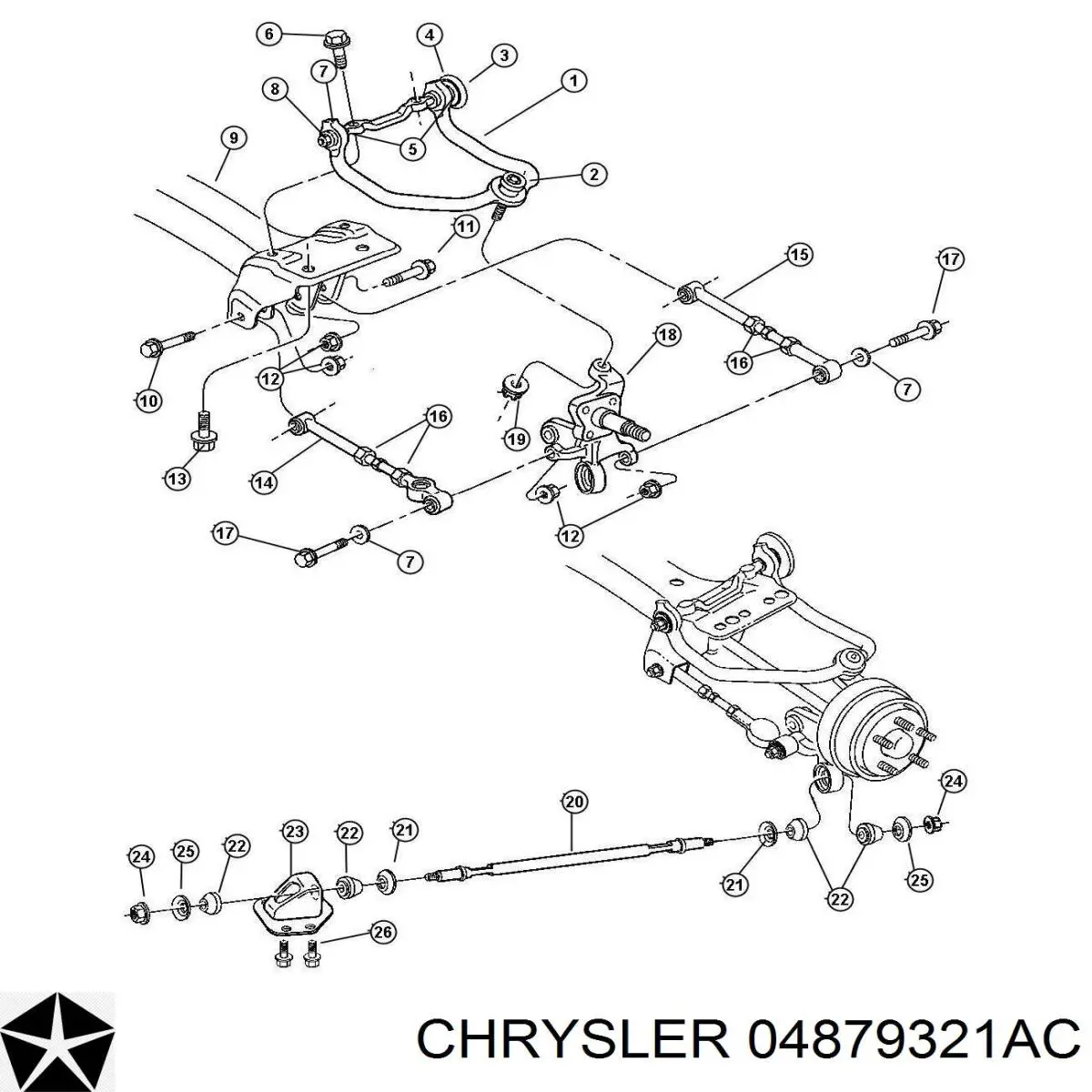 04879321AC Chrysler шаровая опора верхняя