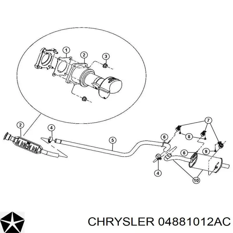 Прокладка каталитизатора 04881012AC Chrysler