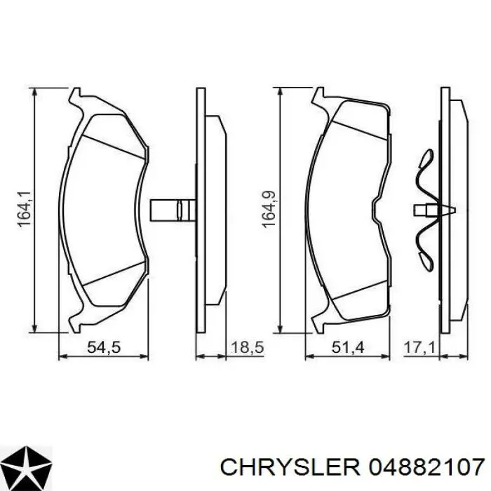 Купить 04882107 Chrysler Колодки тормозные
