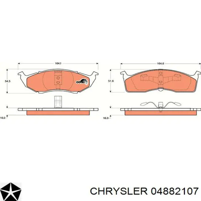 Колодки Chrysler 04882107 цена, от 24.85 USD