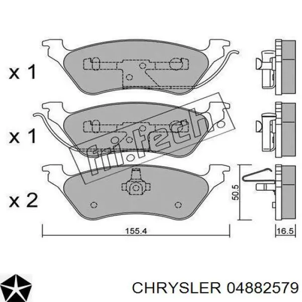 Задние тормозные колодки 04882579 Chrysler